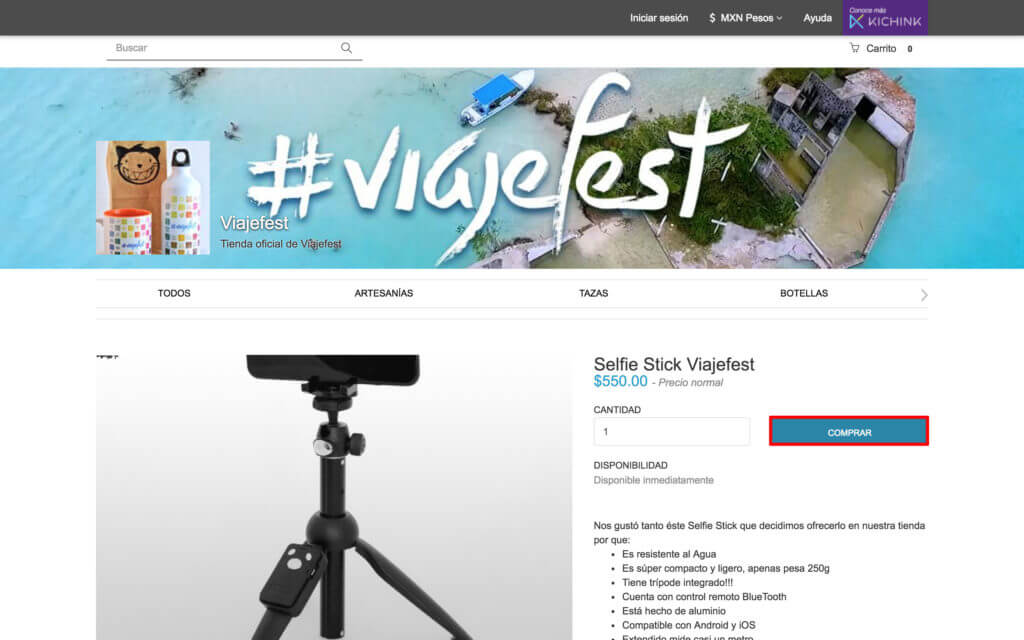 Tienda en línea de Viajefest, comprar