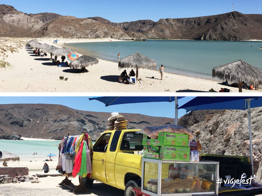 Playa Balandra en Baja California Sur, no hay tiendas ni restaurantes