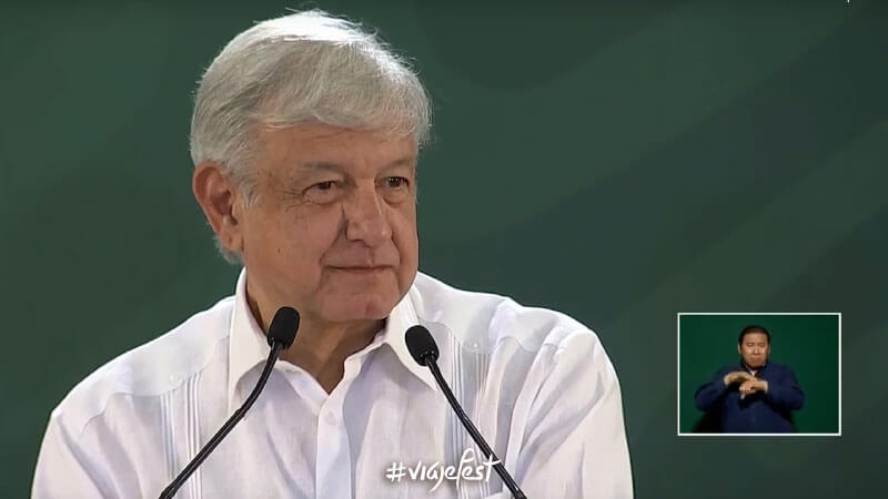 Presidente de México Andrés Manuel López Obrador en conferencia matutina desde Cancún 25 de junio 2019