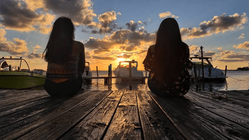 Bello atardecer en La Isla, Cancún