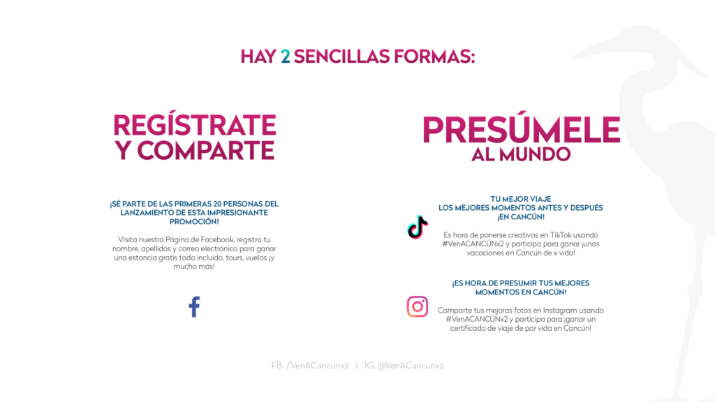 Sigue las redes sociales de #VenACancúnx2 para más detalles