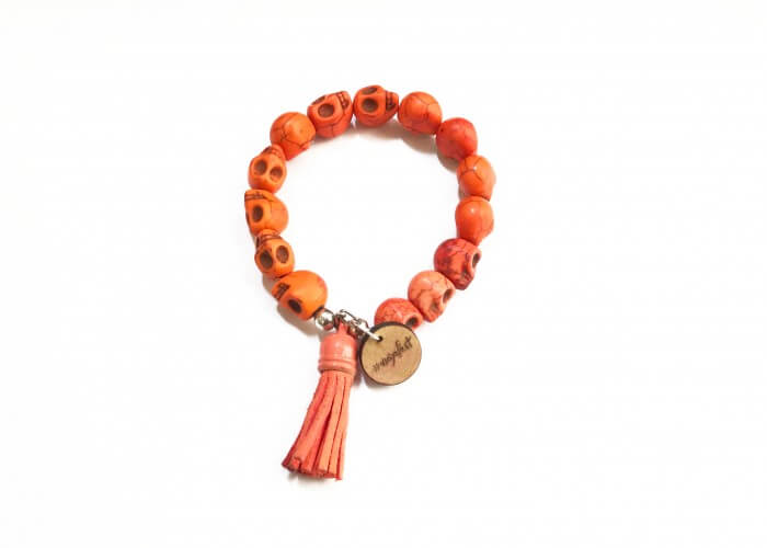 Pulsera Dia de Muertos Naranja