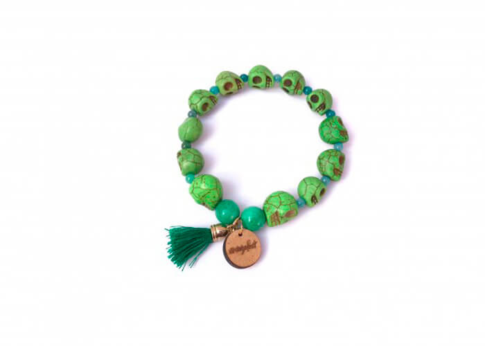 Pulsera Día de Muertos verde Viajefest