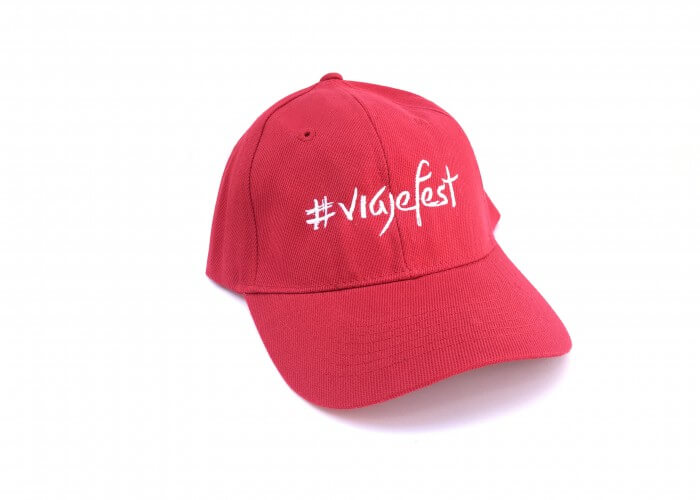 Gorra #viajefest color rojo