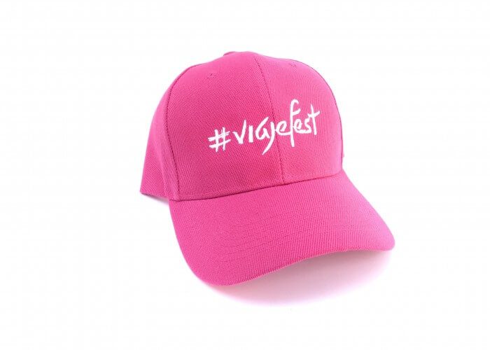 Gorra #viajefest color rosa